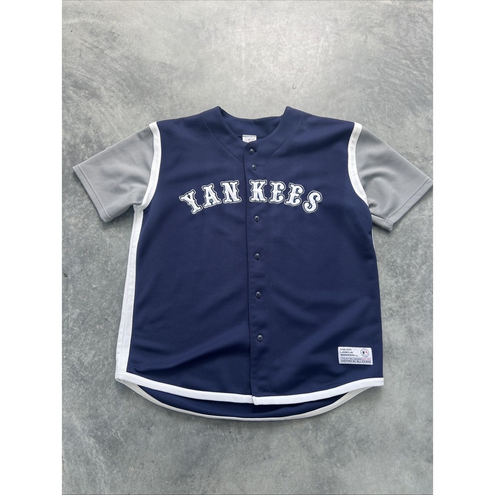 New York Yankees Authentic Stitched True Fan Baseball Jersey Large Blue Sku 23